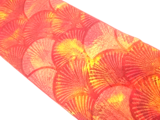 JAPANESE FUKURO OBI / WOVEN KIKU & SEIGAIHA